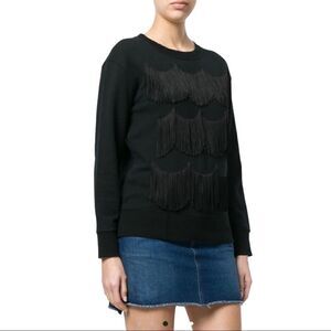 NWT Marc Jacobs Black Fringed Sweatshirt